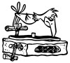 Flintstone Record Player Decal