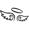Angel Wings Decal with Halo