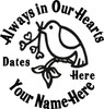 Always in Our Hearts Dove Bird with Flowers Sticker
