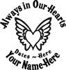 Always in Our Hearts Heart with Wings Sticker