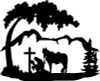 gravesite  cowboy western decal