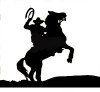 horse rider cowboy western decal