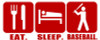 Eat Sleep Play BASEBALL Die cut Vinyl Decal