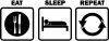 Eat Sleep Play REPEAT Die cut Vinyl Decal