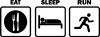 Eat Sleep Play RUN Die cut Vinyl Decal