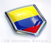 Colombia Flag Colombian Emblem Chrome Car Decal Sticker