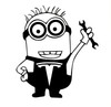 tesla minion repair man die cut decal