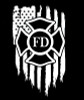 FIREFIGHTER LOGO WITH FLAG DIECUT DECAL