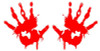 Bloody Hand Prints Die Cut Decal