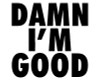 Damn Im Good funny car sticker