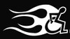 Handicap Flames left Die Cut Vinyl Decal Sticker