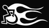 Handicap Flames right Die Cut Vinyl Decal Sticker