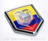 Ecuador Flag Emblem Chrome Car Decal Bumper Sticker