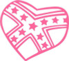 Confederate Flag Rebel Heart Love decal