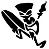 Tiki Surfer with Torch Decal