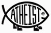 atheist fish die cut decal