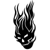 Flaming Skull 5 Vinyl Sticker 1812