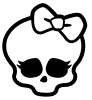 girl skull with bow diecut decal - ChromeAutoDecals