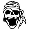 Laughing Pirate Skull Decal 1820