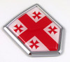 Georgia 3D Adhesive Flag Crest Chrome Car Emblem