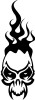 Skull flames die cut decal 44