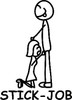 Stick Job Diecut Decal Funny Guy Sticker