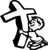 Boy Hugging cross Die Cut Vinyl Decal Sticker Boy Hugging cross Die Cut Vinyl Decal Sticker