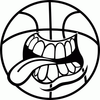 Basketball Mouth Die Cut Decal Basketball Mouth Die Cut Decal