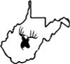 wv deer hunting ANY STATE OUTLINE decal wv deer hunting ANY STATE OUTLINE decal