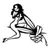 LADY WEED SCIZZORS diecut decal NO BACKGROUND