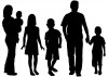 Family in silhouette decal