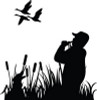 duck call hunting dog decal