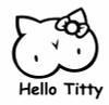 Hello Titty Die Cut Car Decal