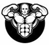 MUSCLES B&W GUY STICKER