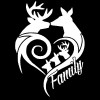 kissing deer with babies family vinyl decal sticker