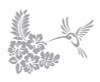 hummingbird and flowers decal