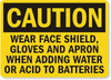 Wear Gloves Apron Caution Sign
