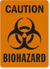 Vertical Caution Biohazard Sign