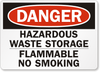 Hazardous No Smoking Danger Sign