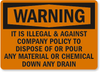 No Chemicals Drain Warning Sign