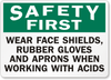 Wear Face Shields Safety First Sign