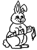 Bunny with Carrot Vinyl Diecut Decal