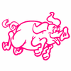Pig vinyl car sticker 030