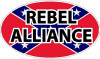 confederate flag oval REBEL ALLIANCE decal