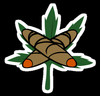 weed leaf with bluntz sticker