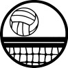 Volleyball with Net Diecut Decal