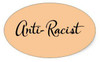 anti racist oval sticker