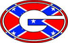 Georgia G Rebel Flag Oval Sticker