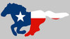 mustang horse Texas flag sticker