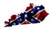 Rebel Flag Kentucky Shaped Sticker